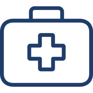 medical cross on briefcase icon